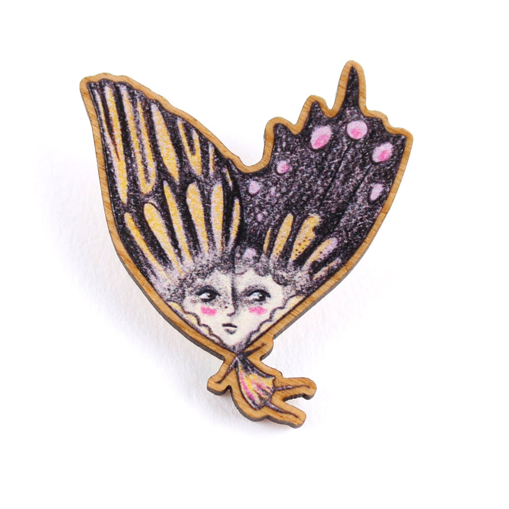 Golden Wings the Butterfly Girl Brooch
