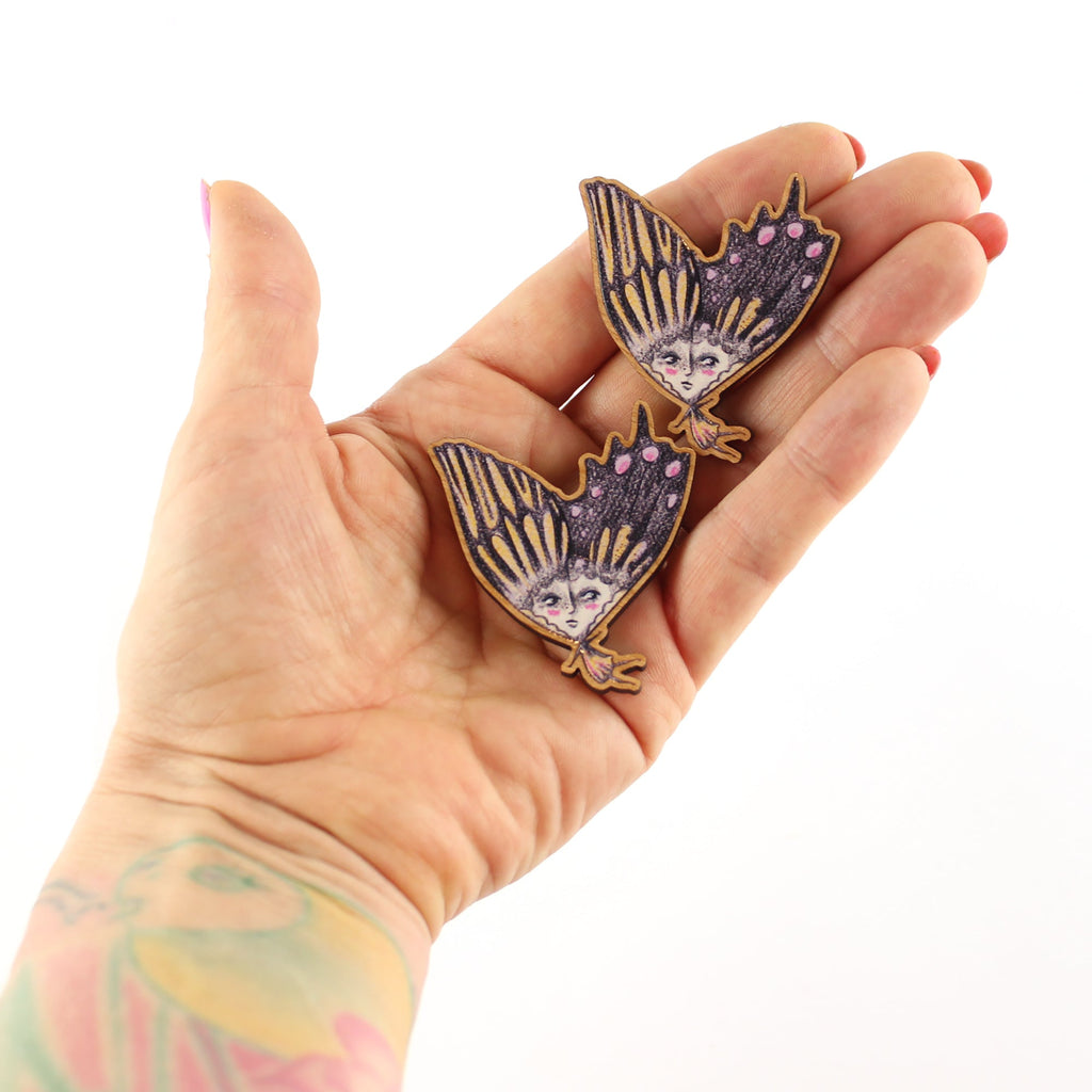 Golden Wings the Butterfly Girl Brooch