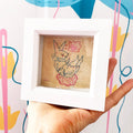 Soft Landings' - Framed bunny embroidery