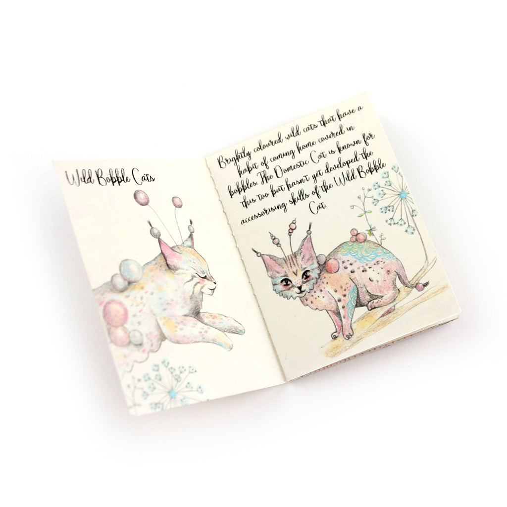 Iris the Flower Bunny with 12 page Handmade Illustrated Mini Book