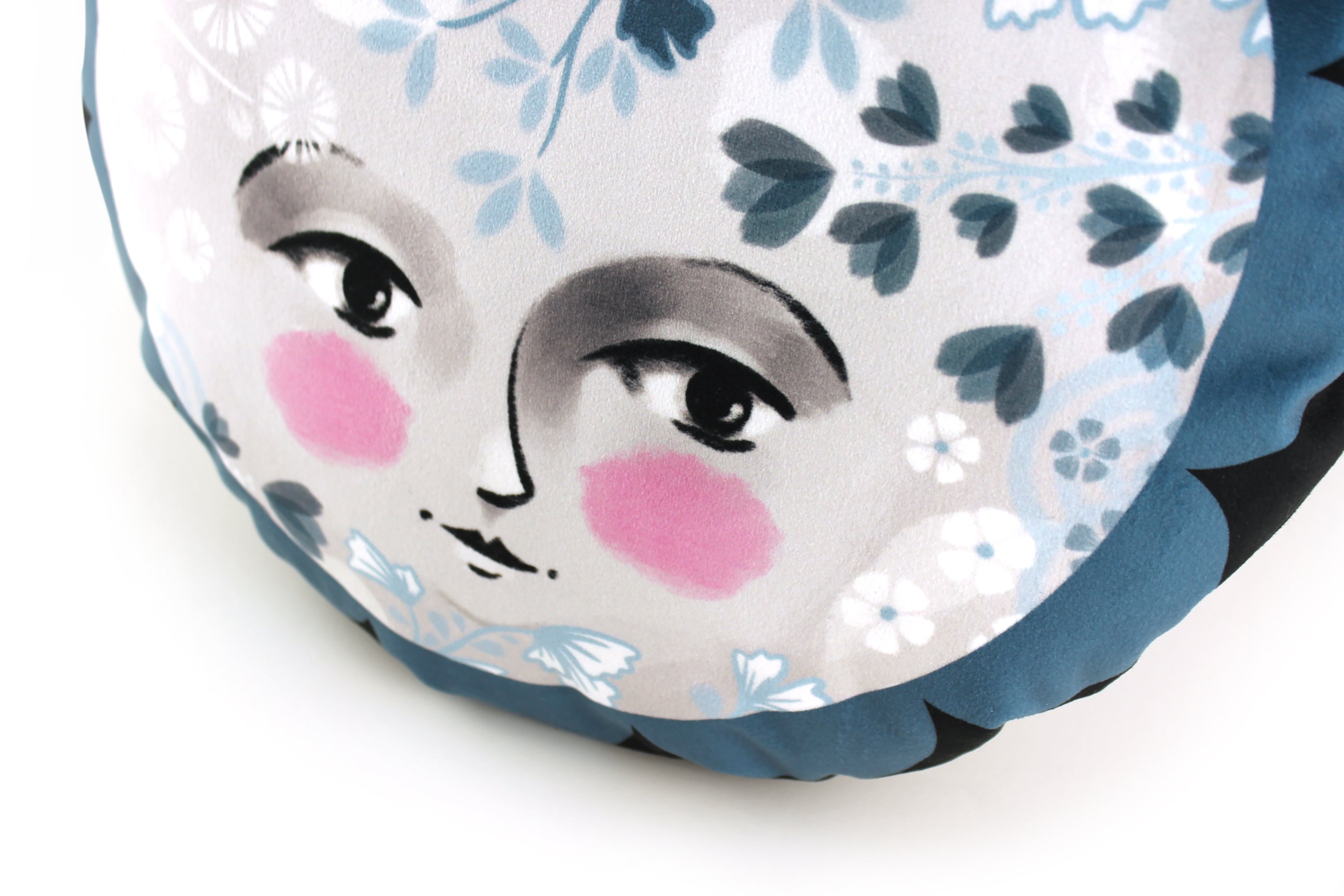 Moon Girl Cushion - Large velvet throw pillow