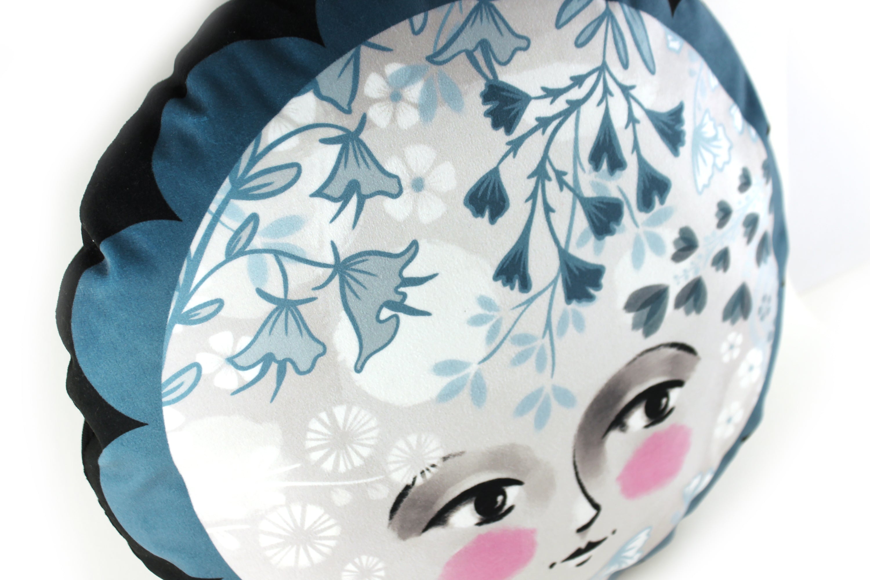 Moon Girl Cushion - Large velvet throw pillow