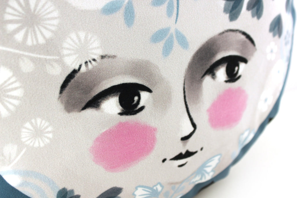 Moon Girl Cushion - Large velvet throw pillow