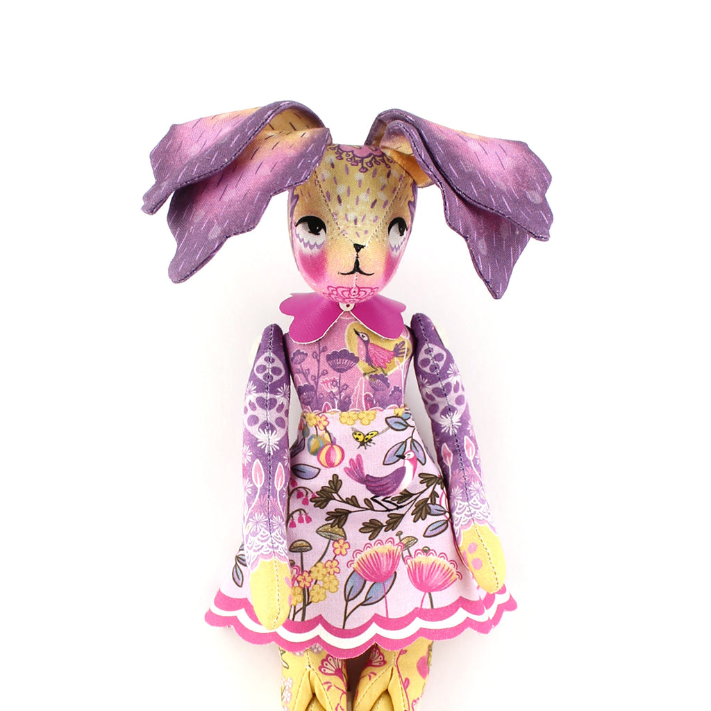 Iris the Flower Bunny with 12 page Handmade Illustrated Mini Book