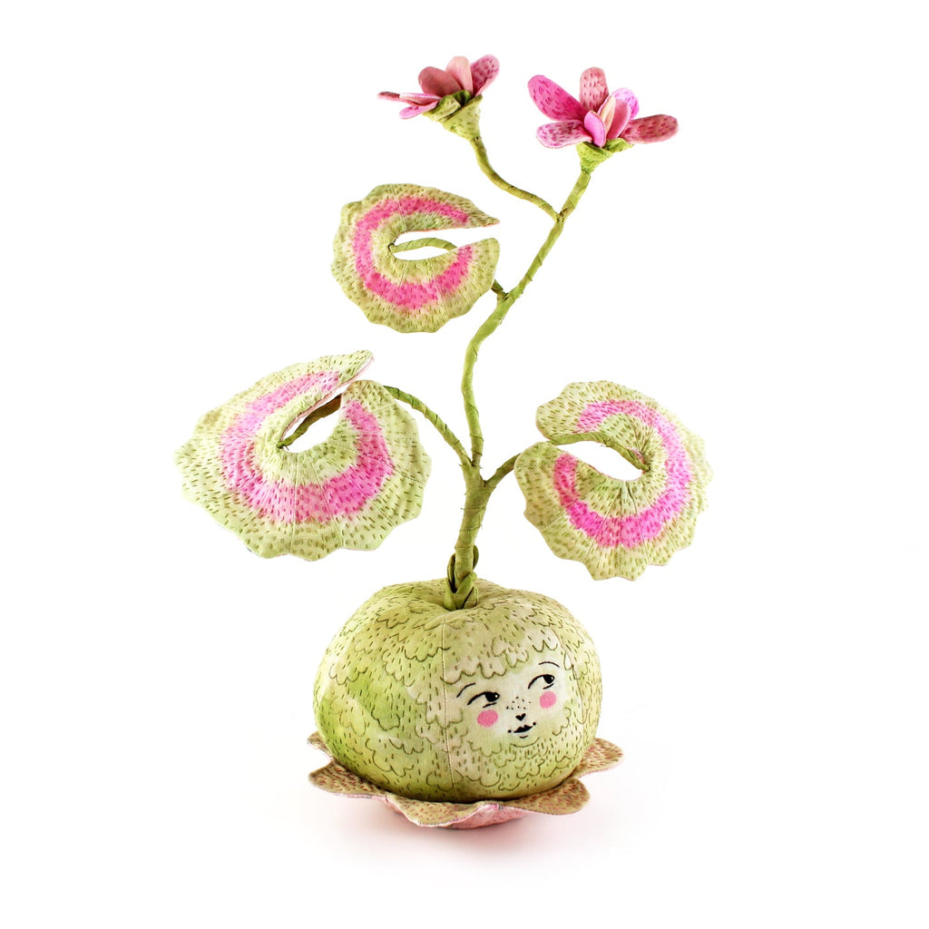 Kokedama - cotton textile doll/character