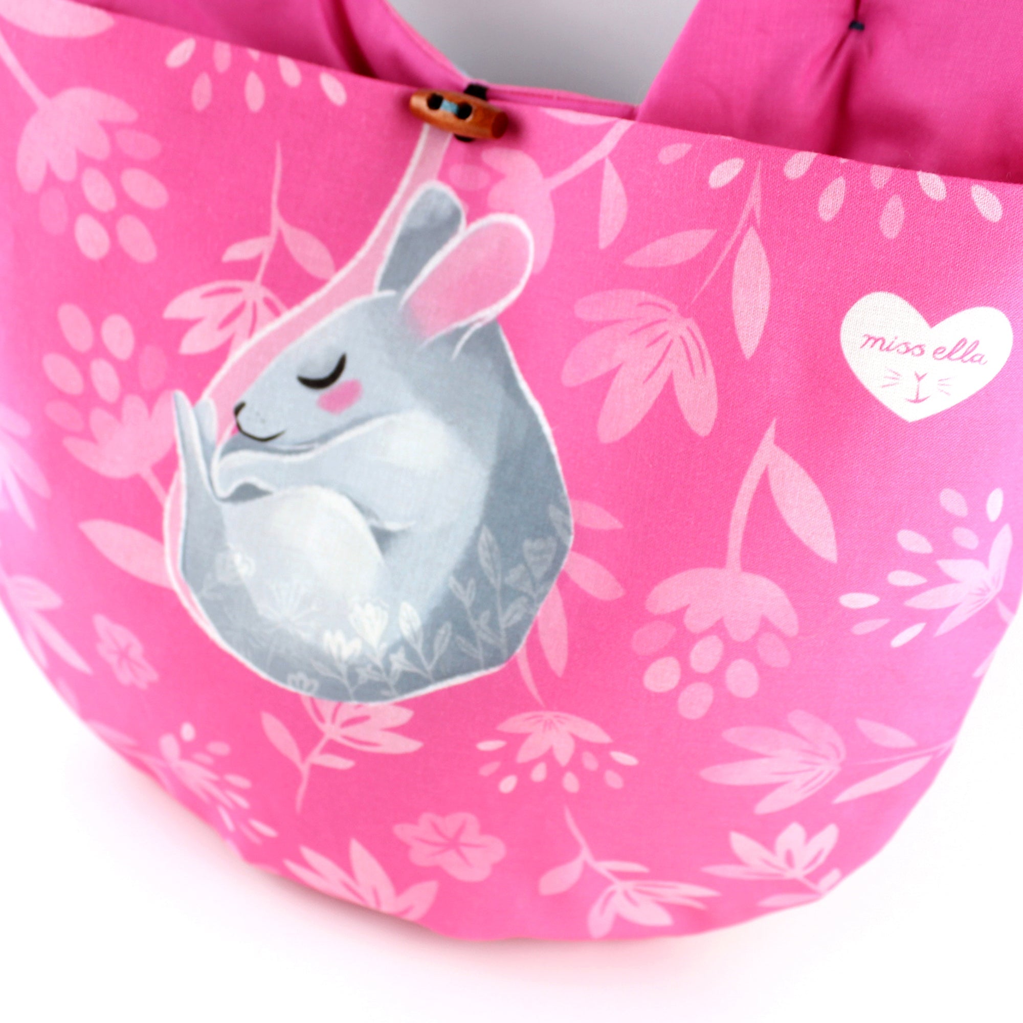 SOLD OUT * DIY KIT - Cat Shoulder Bag - Organic cotton padded bag, optional cross body strap blue