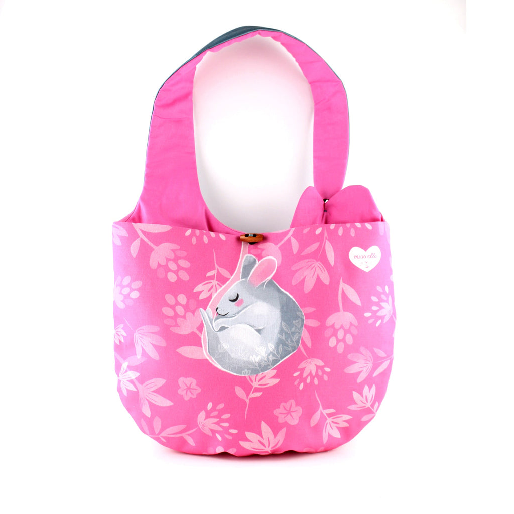 SOLD OUT * DIY KIT - Cat Shoulder Bag - Organic cotton padded bag, optional cross body strap blue