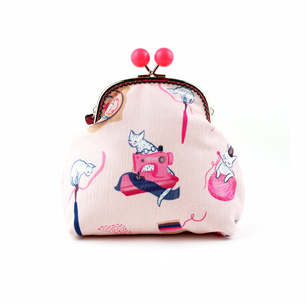 Sewing Cats JUMBO Bobble Purse