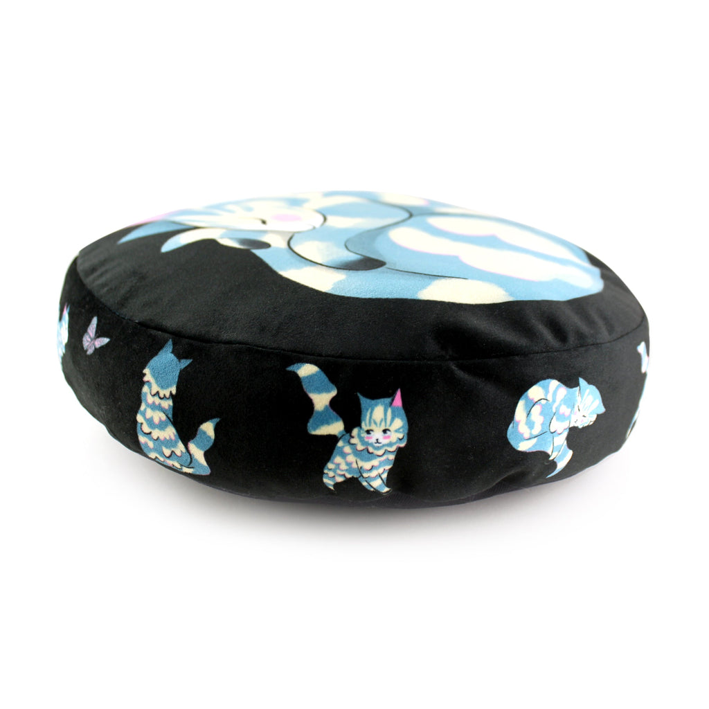 Cat Cushion (Large ) - Curled up Blue Tabby Cat