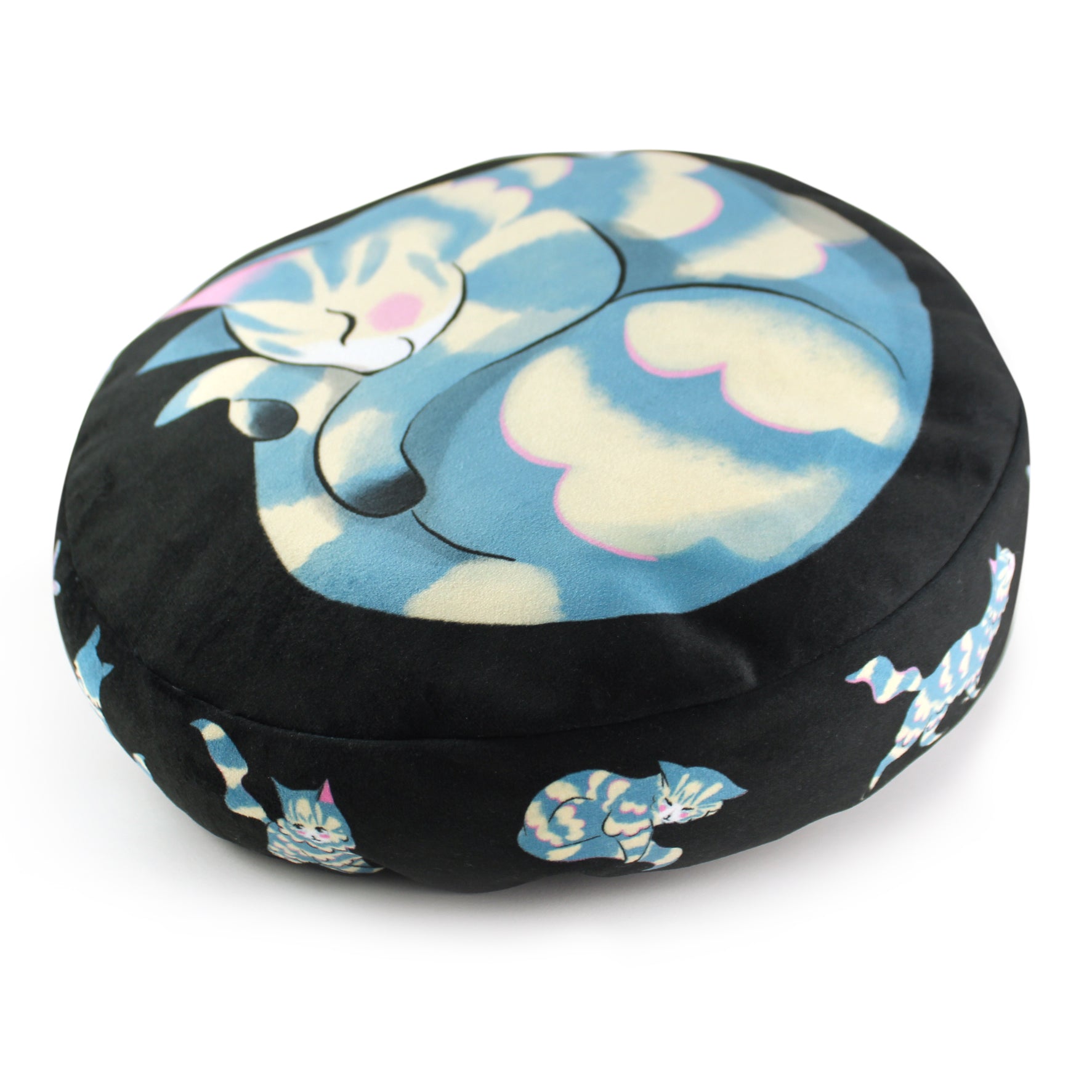 Cat Cushion (Large ) - Curled up Blue Tabby Cat