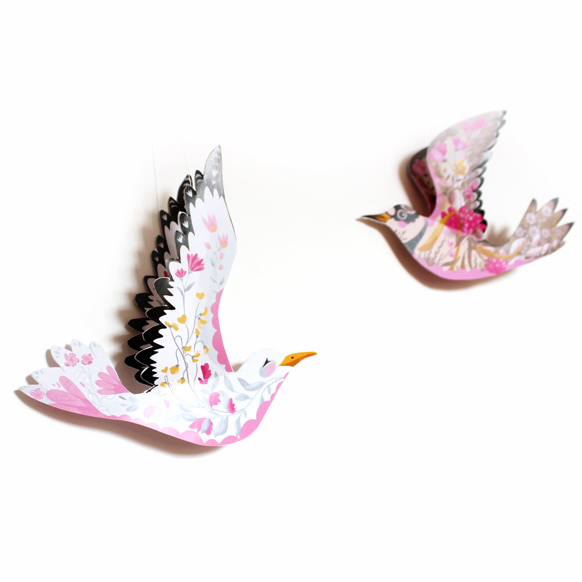 6 Bird Bunting DIY KIT - paper decorations - Floral Sea Gulls and Ringed Plover