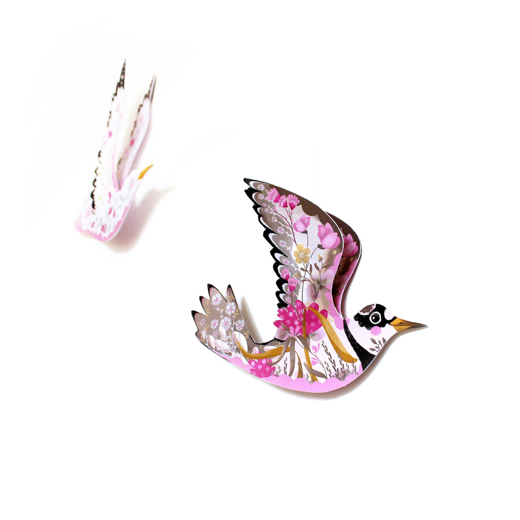 6 Bird Bunting DIY KIT - paper decorations - Floral Sea Gulls and Ringed Plover