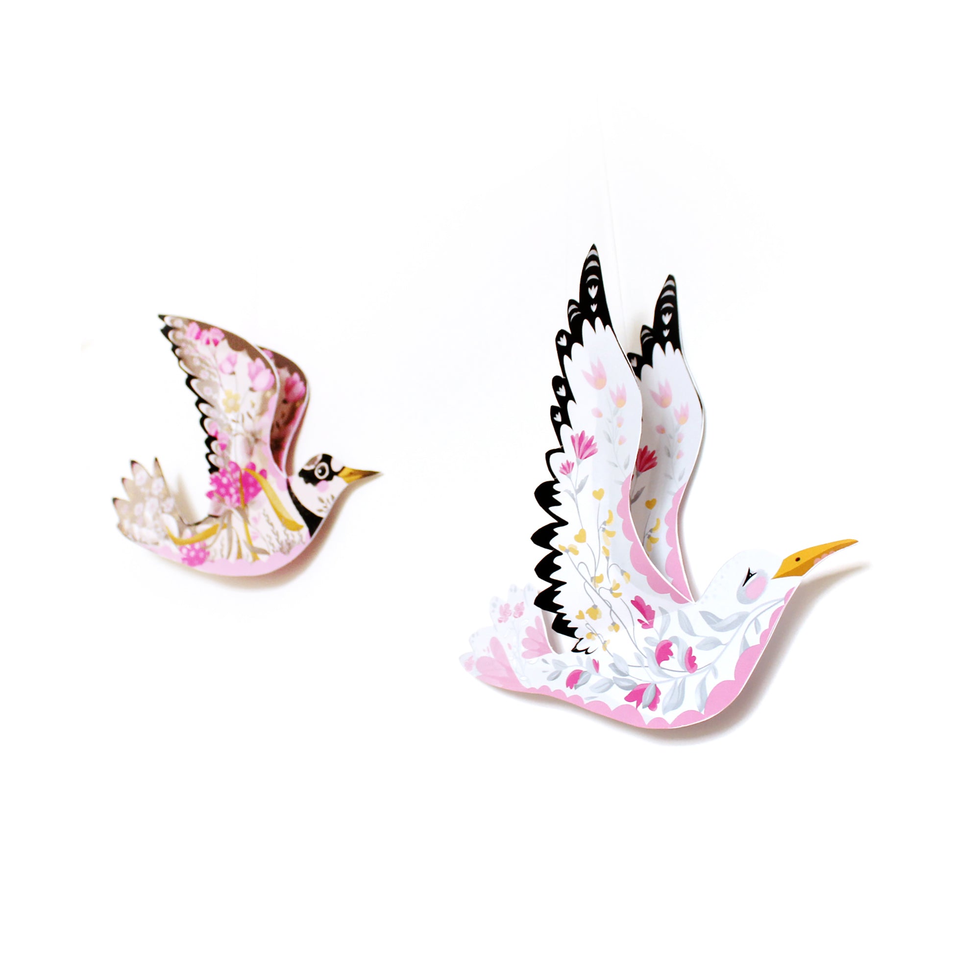 6 Bird Bunting DIY KIT - paper decorations - Floral Sea Gulls and Ringed Plover