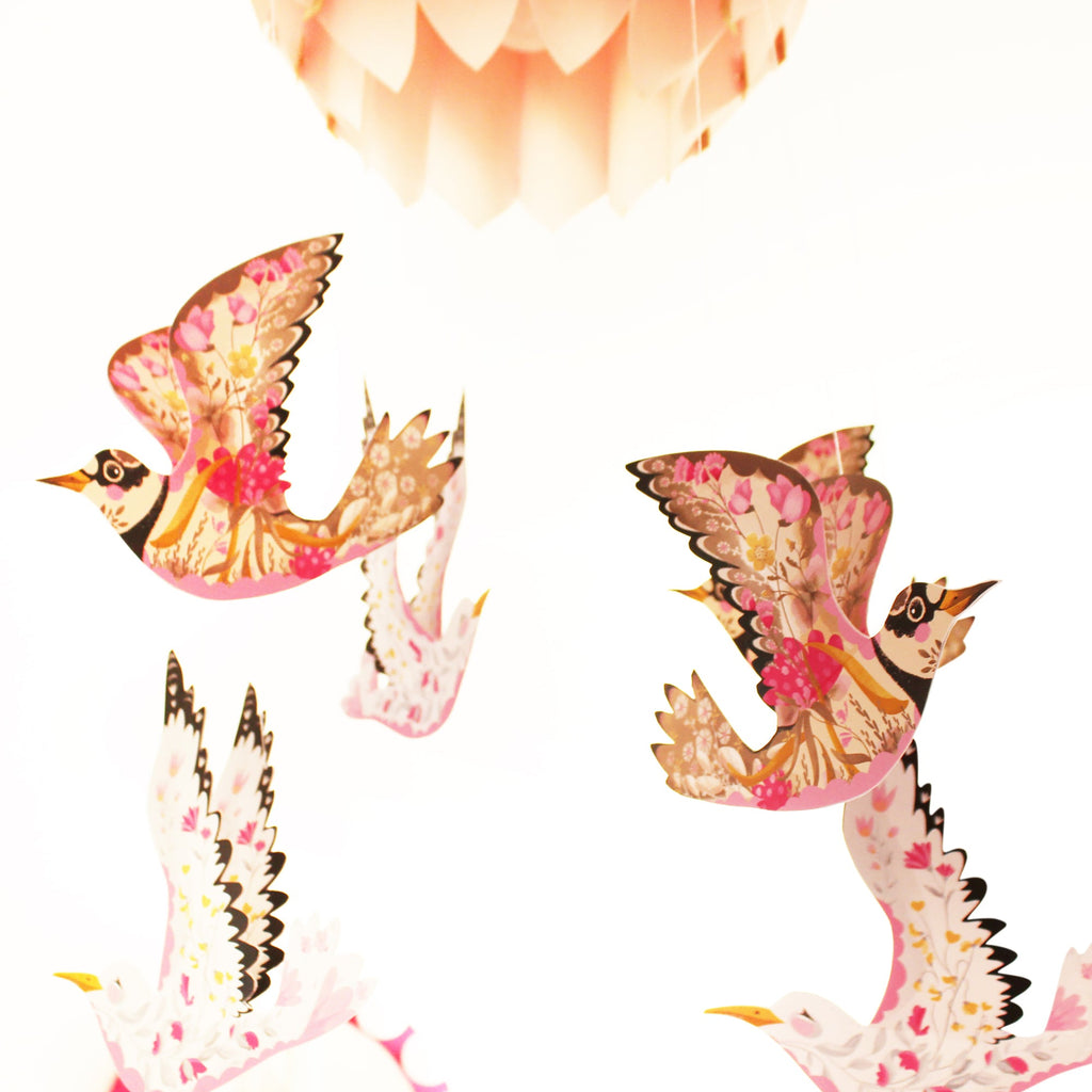 6 Bird Bunting DIY KIT - paper decorations - Floral Sea Gulls and Ringed Plover