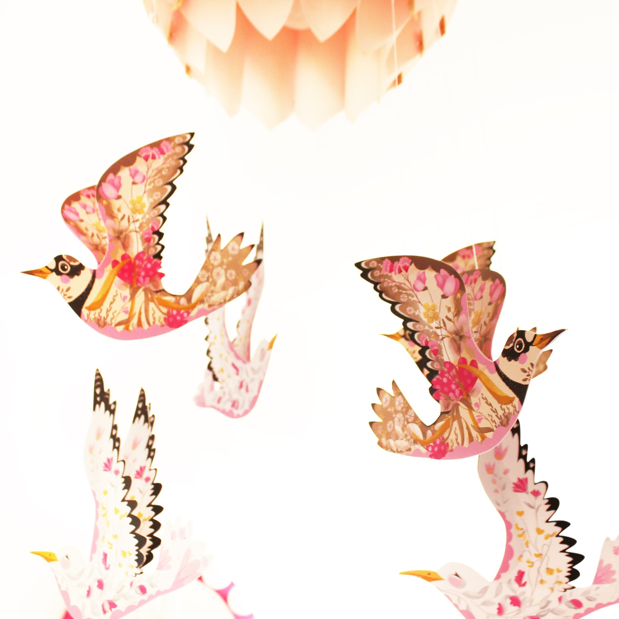6 Bird Bunting DIY KIT - paper decorations - Floral Sea Gulls and Ringed Plover
