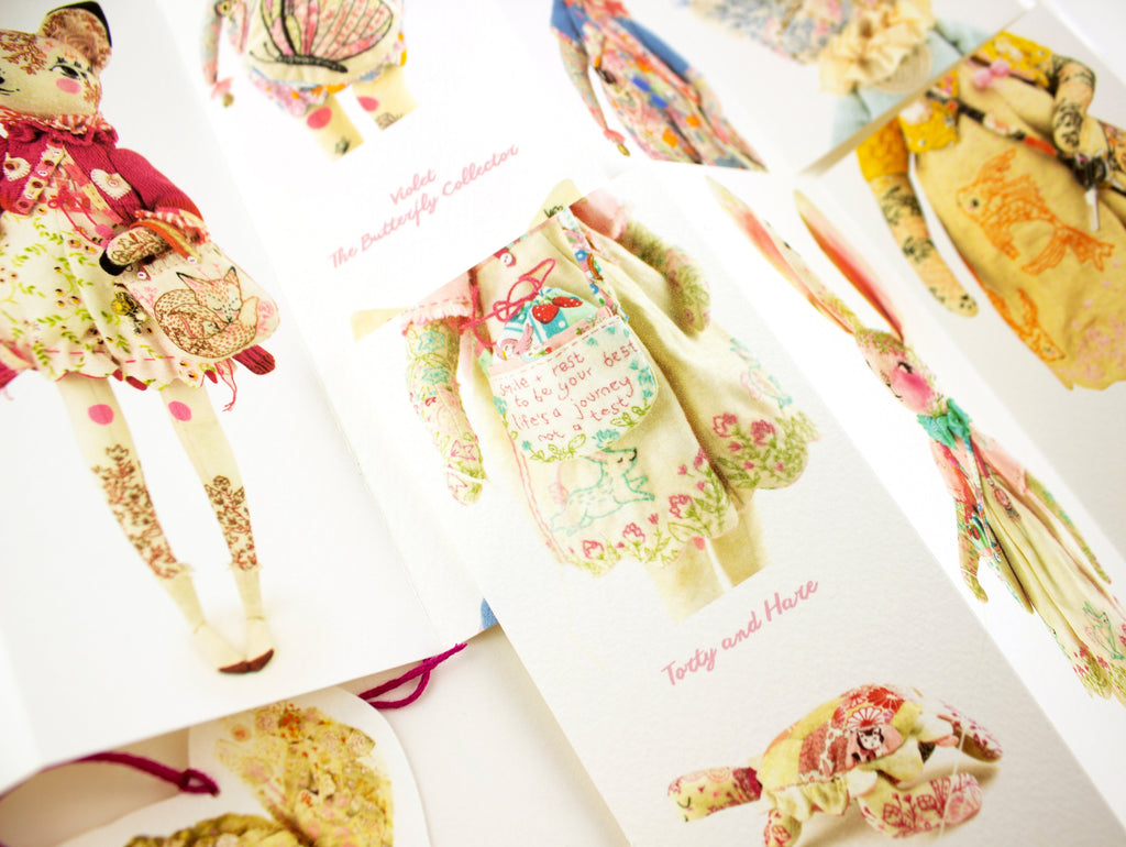 Concertina Book of Embroidered Art Dolls, Embroidery and Details - with FREE BOOKMARK