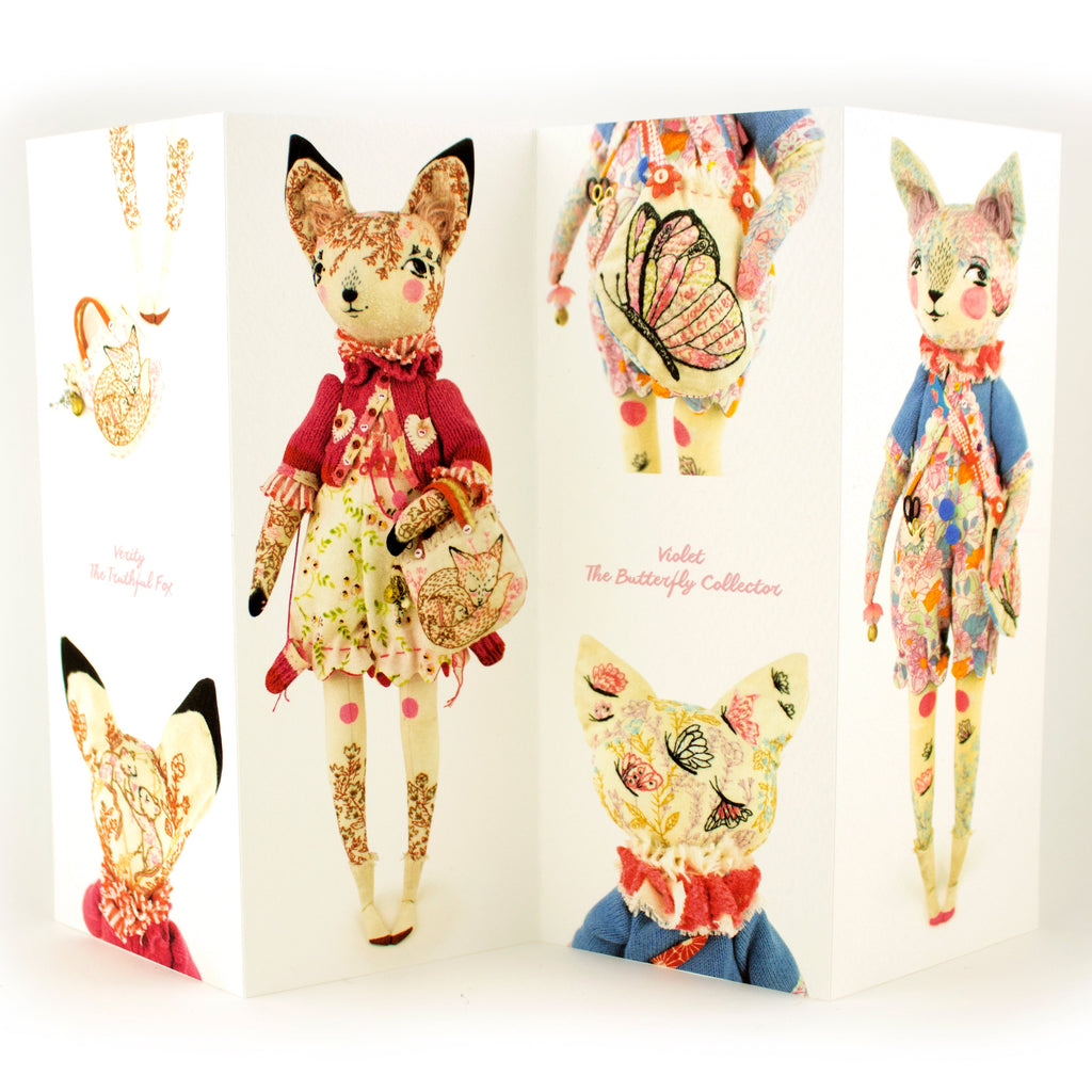 Concertina Book of Embroidered Art Dolls, Embroidery and Details - with FREE BOOKMARK