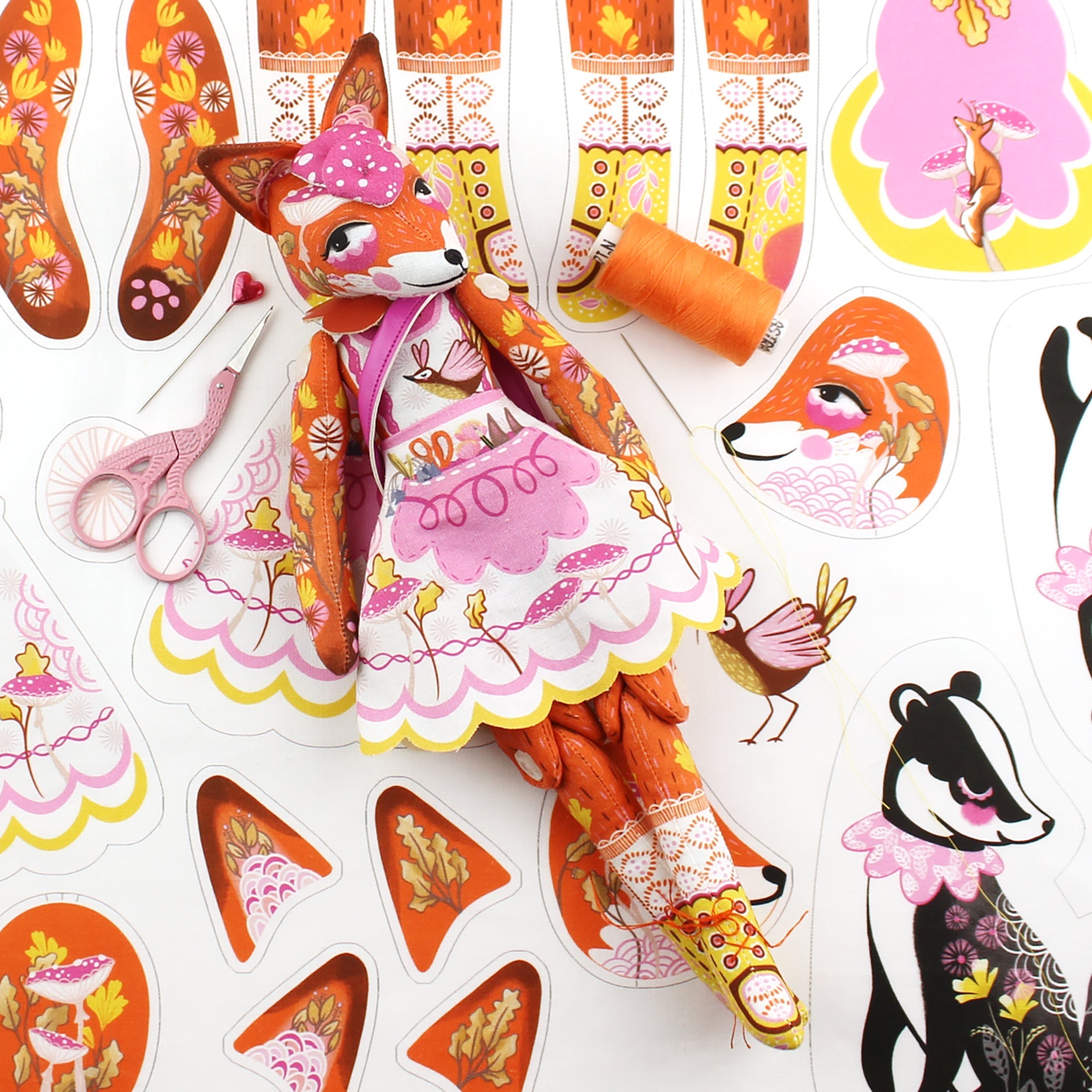 DIY Kit - Frances the Fox and Bea - FREE UK SHIPPING