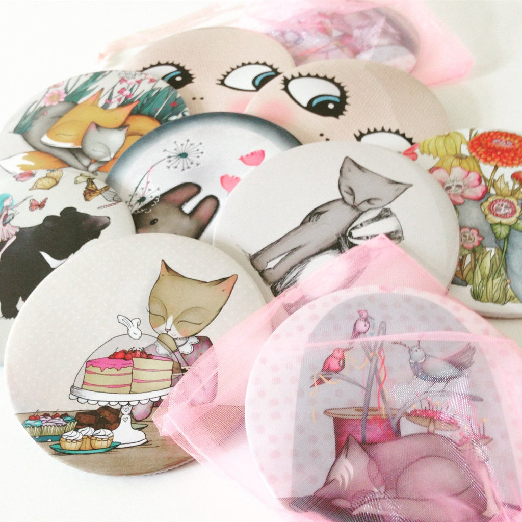 Sewing Cat Pocket Mirror