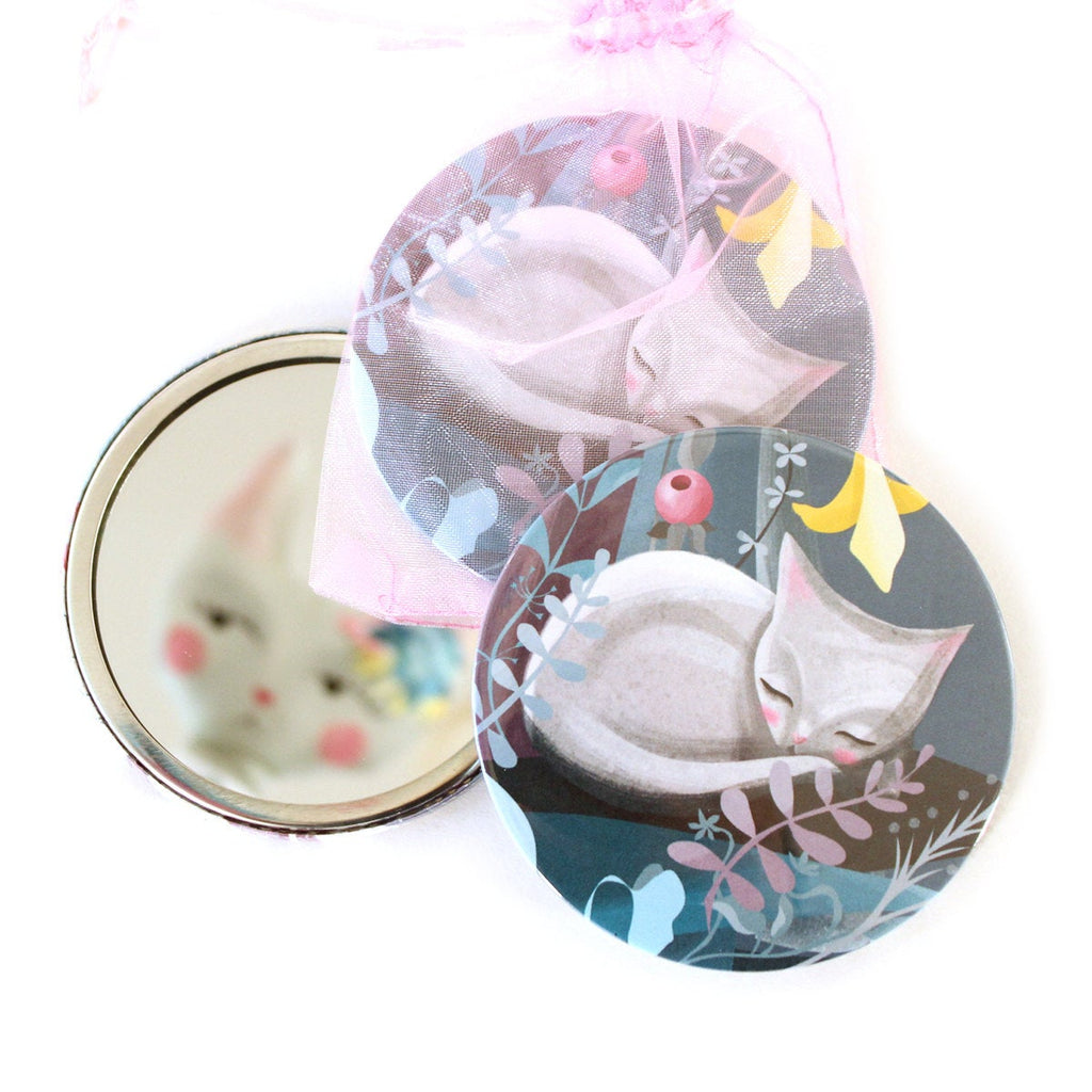 Sleeping Cat Pocket Mirror