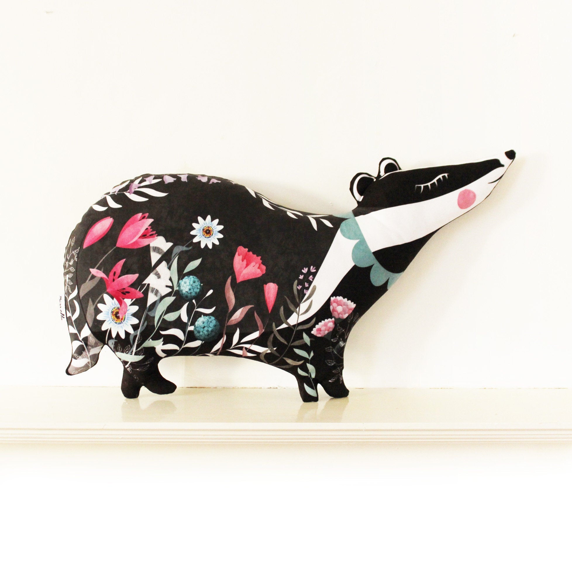 Floral Badger Cushion