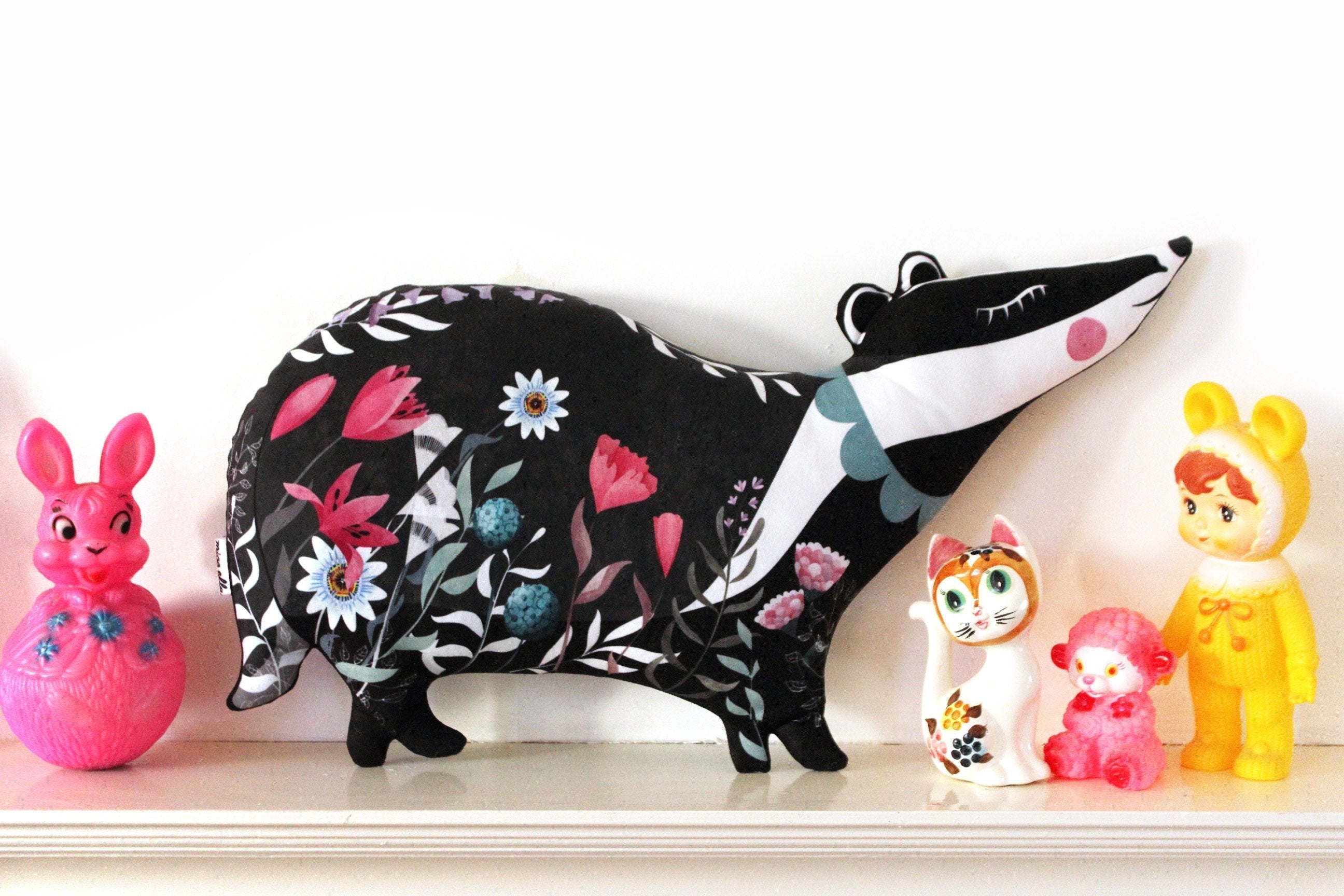Floral Badger Cushion