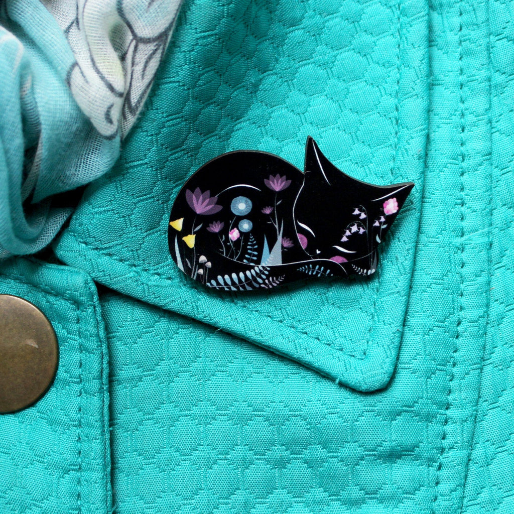 Cat Brooch - Black