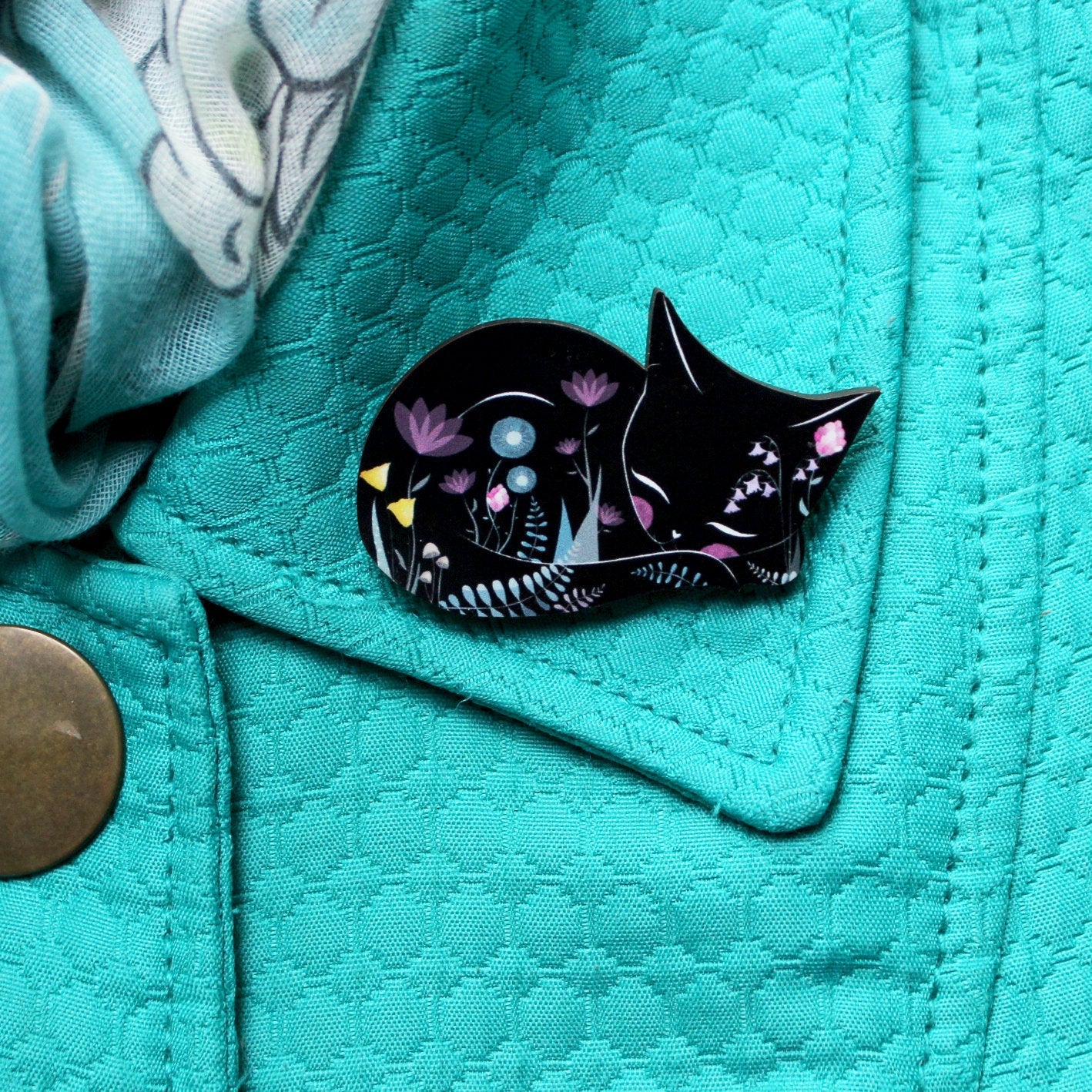 Cat Brooch - Black