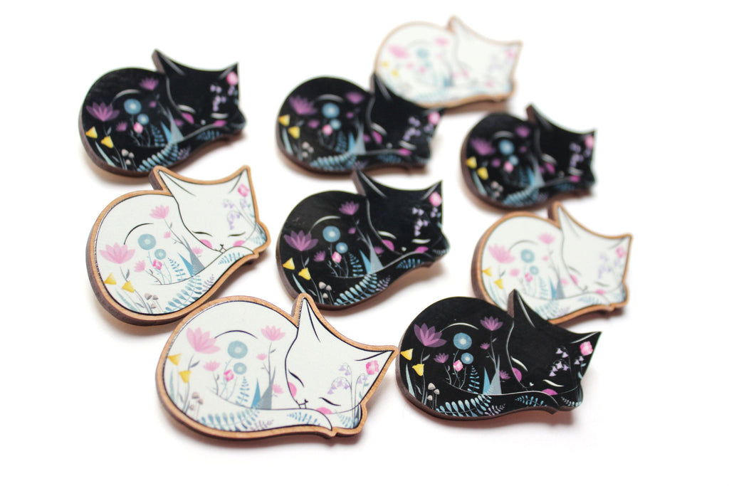 Cat Brooch - Black