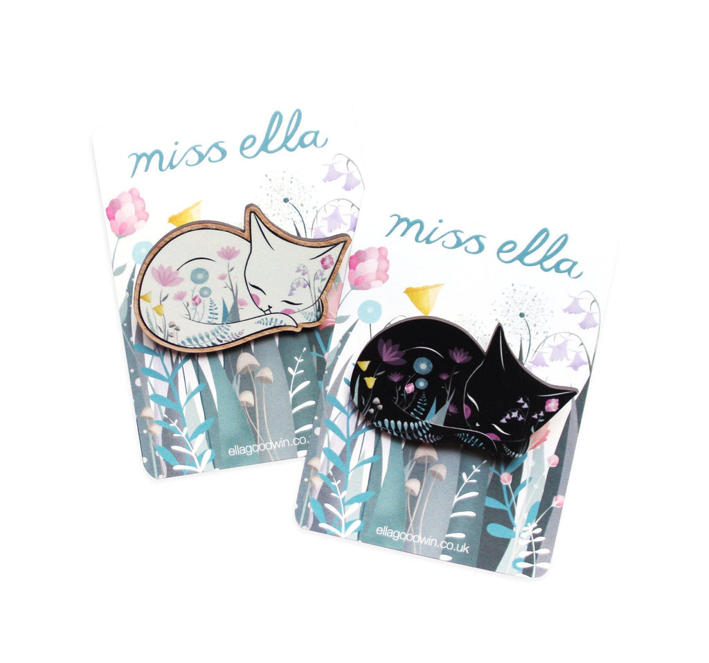 Cat Brooch - Black