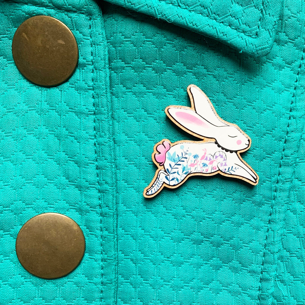Floral Rabbit Brooch