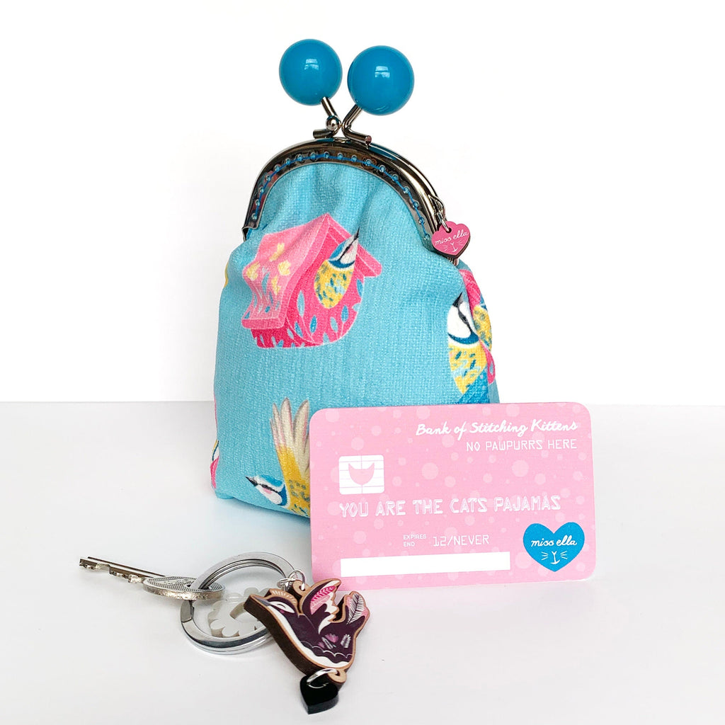 DIY KIT - Blue Tit Bobble Purse