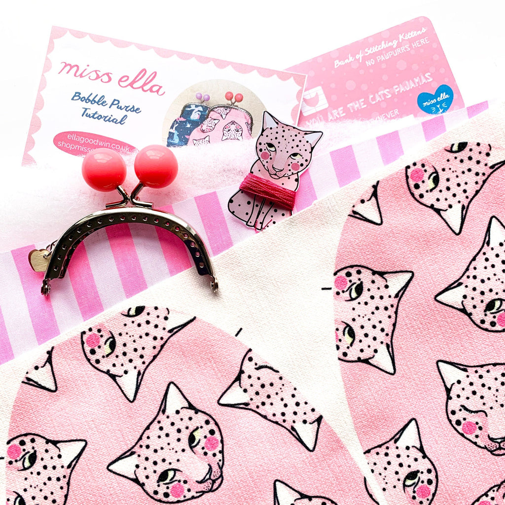 DIY KIT - Pink Leopard Bobble Purse
