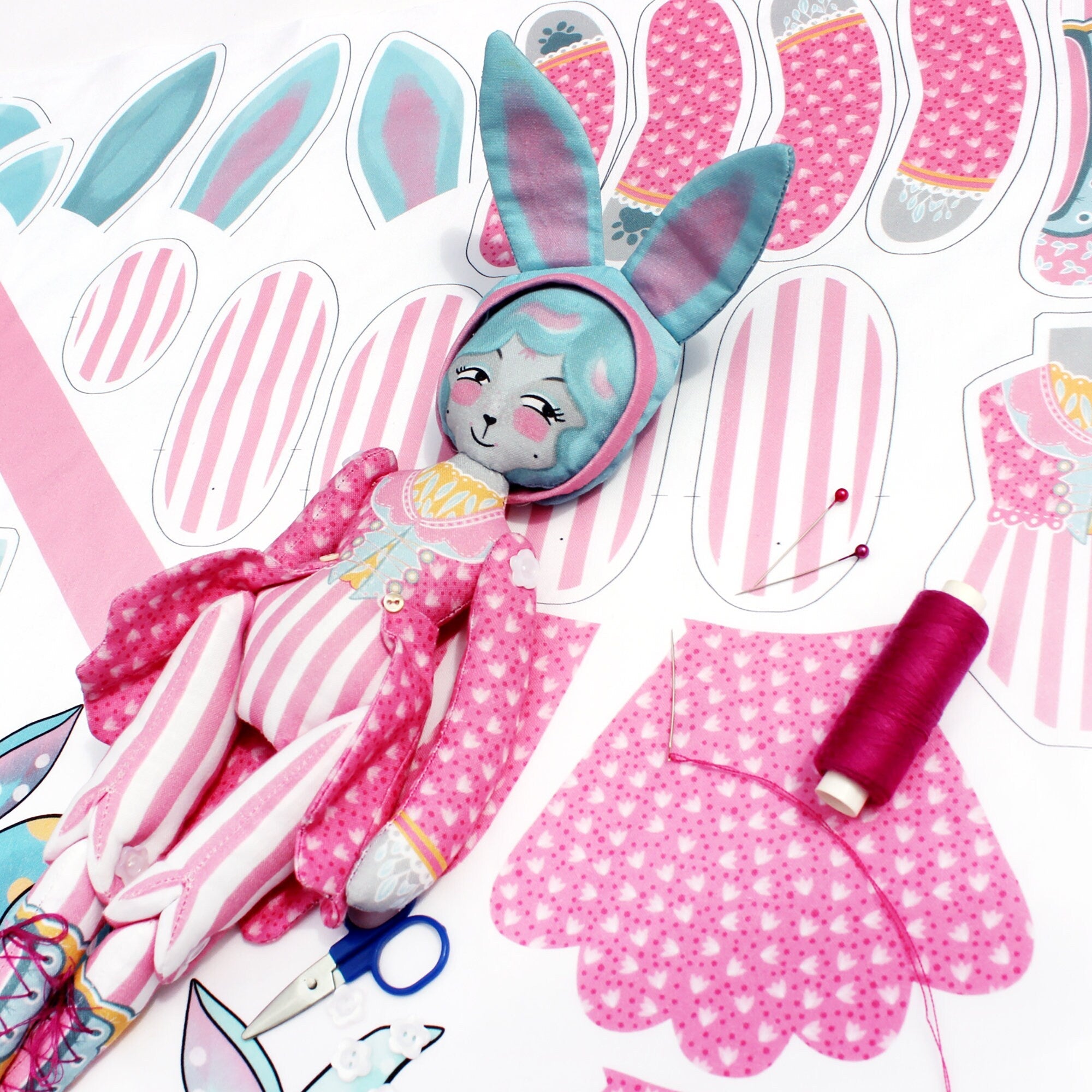 DIY Kit - Mewky the Circus Ringmaster Cat Bunny - FREE UK SHIPPING