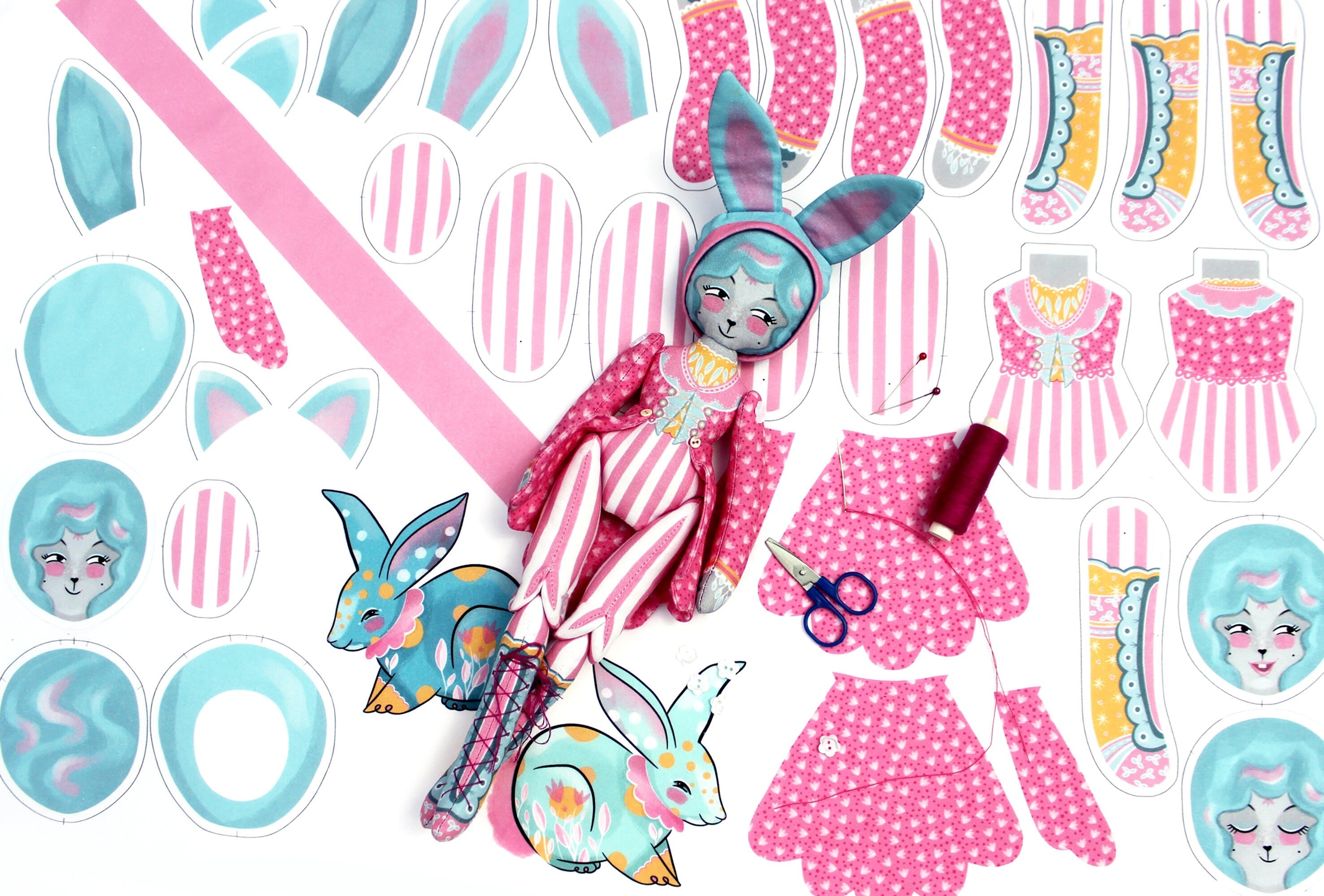 DIY Kit - Mewky the Circus Ringmaster Cat Bunny - FREE UK SHIPPING
