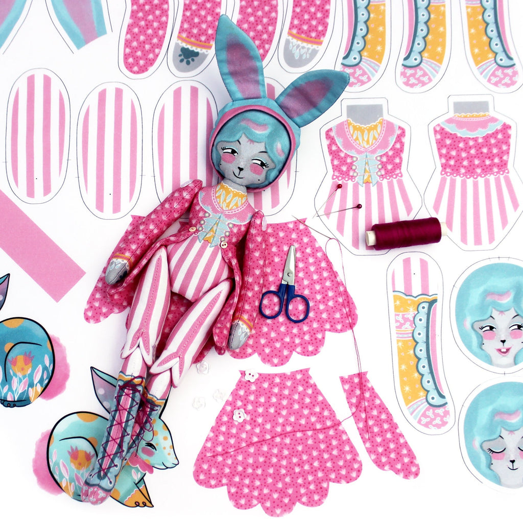 DIY Kit - Mewky the Circus Ringmaster Cat Bunny - FREE UK SHIPPING
