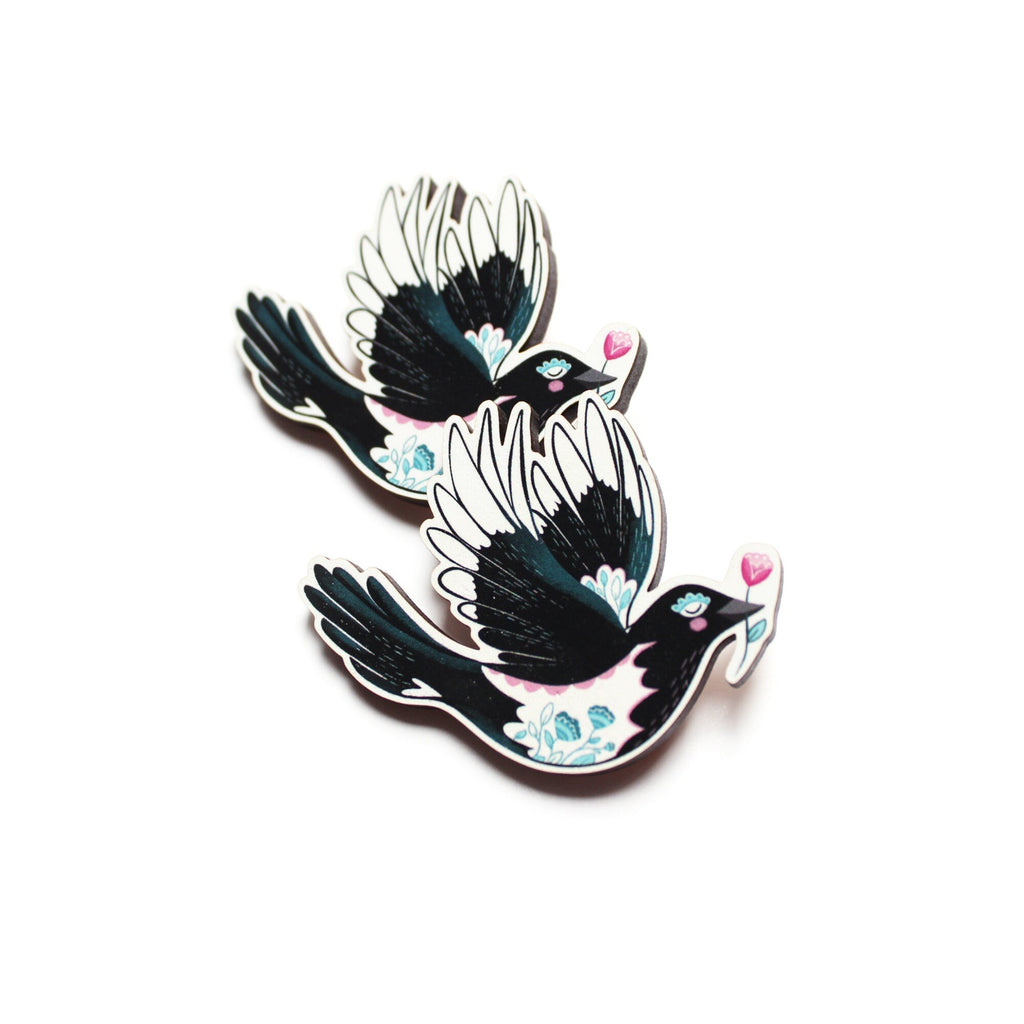 Magpie Brooch
