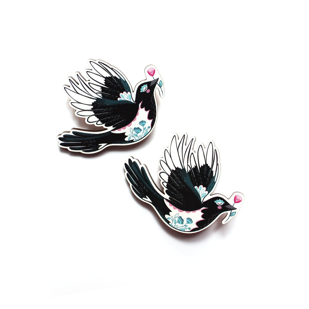 Magpie Brooch