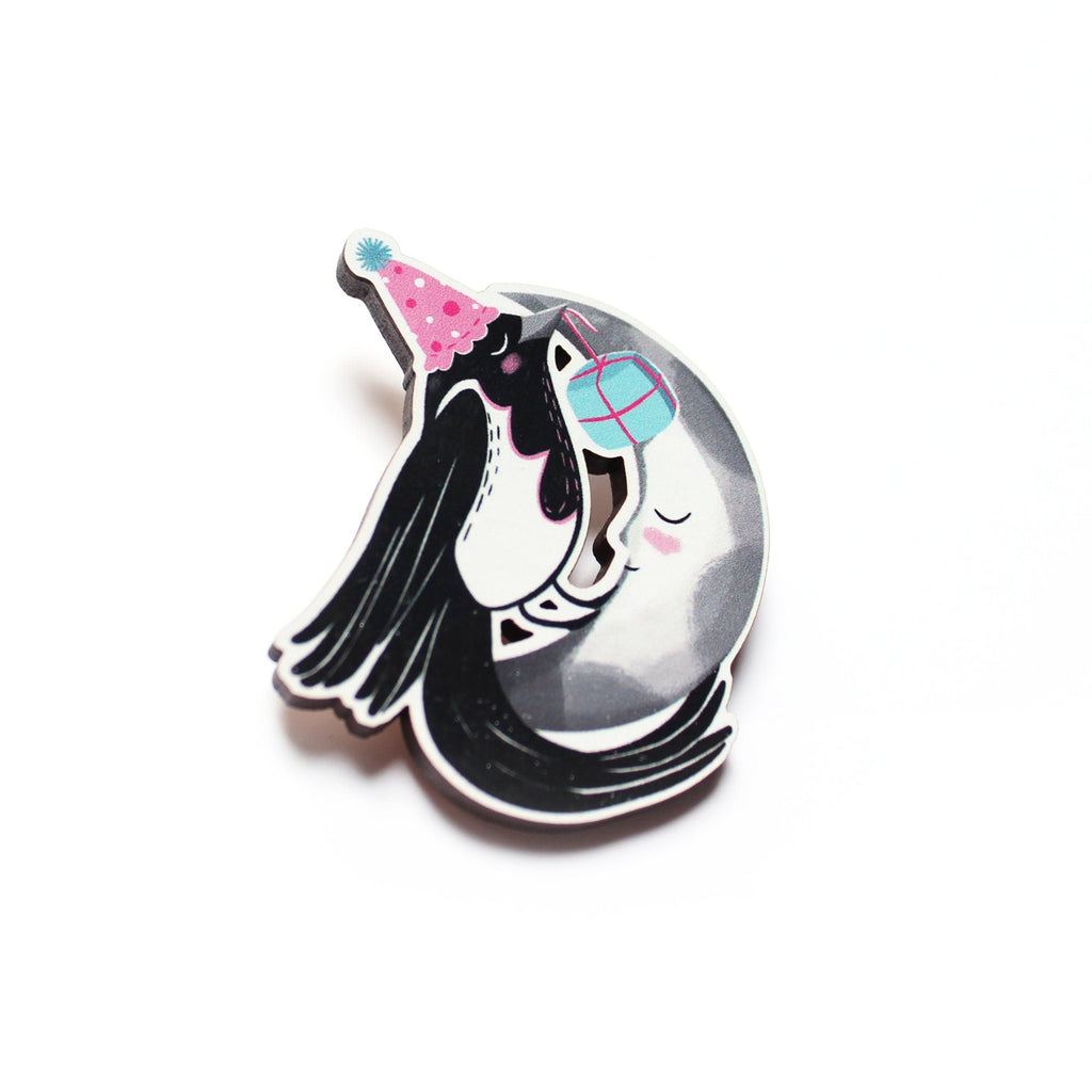 Magpie Moon Brooch