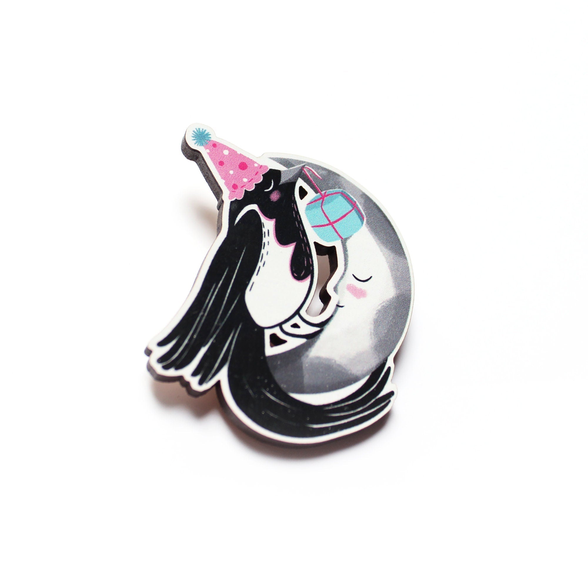 Magpie Moon Brooch