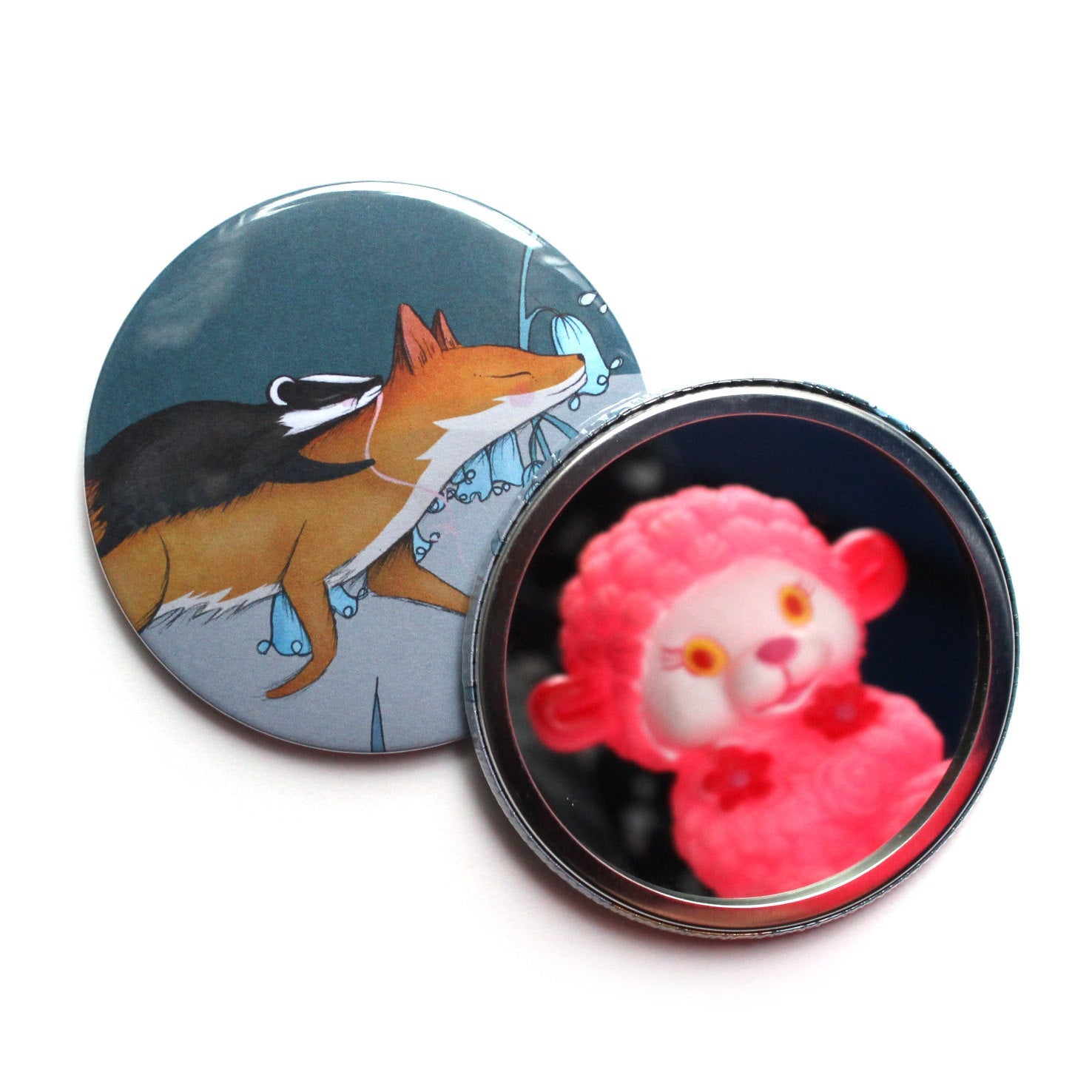 Fox Badger Pocket Mirror