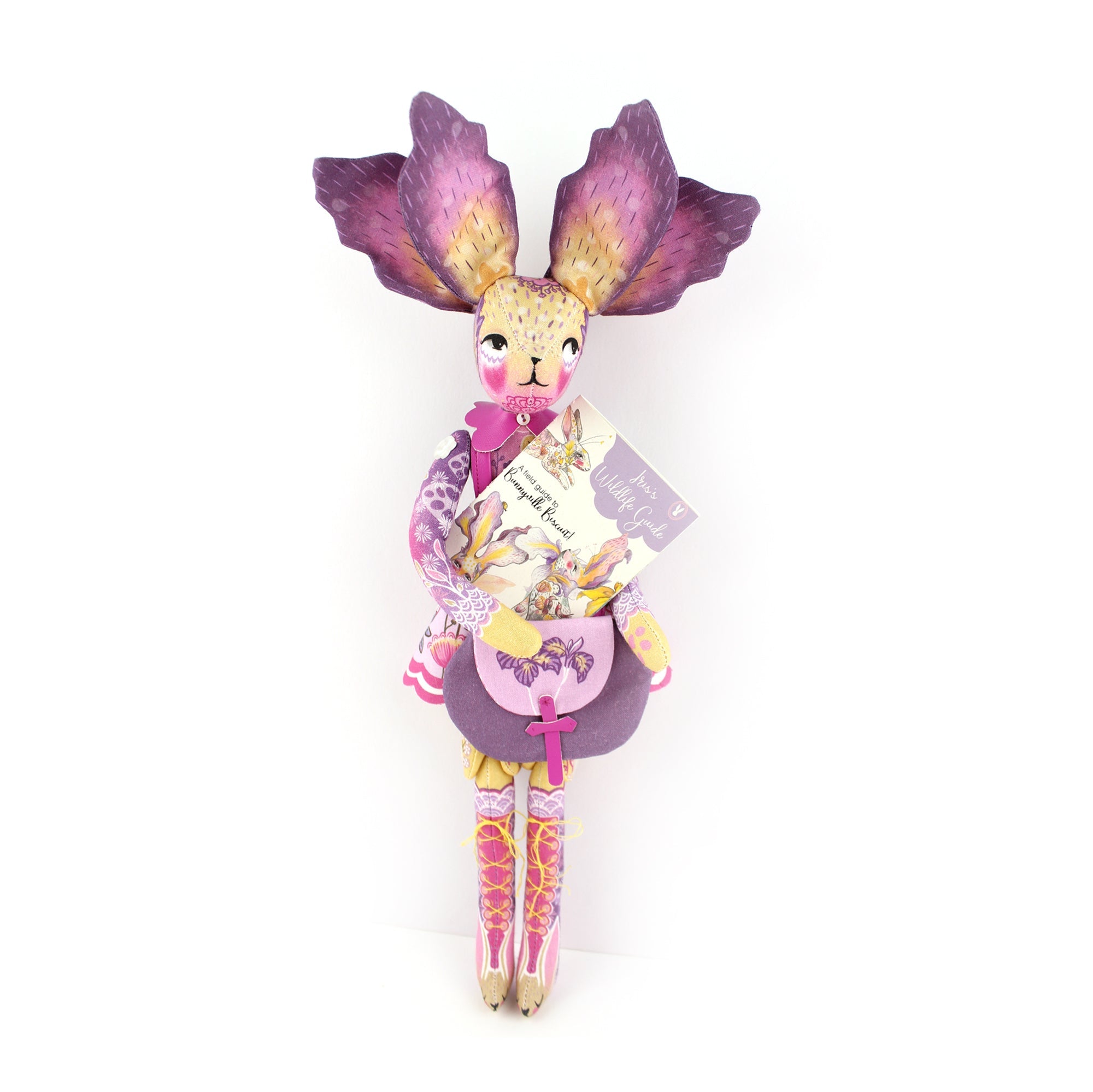 Iris the Flower Bunny with 12 page Handmade Illustrated Mini Book