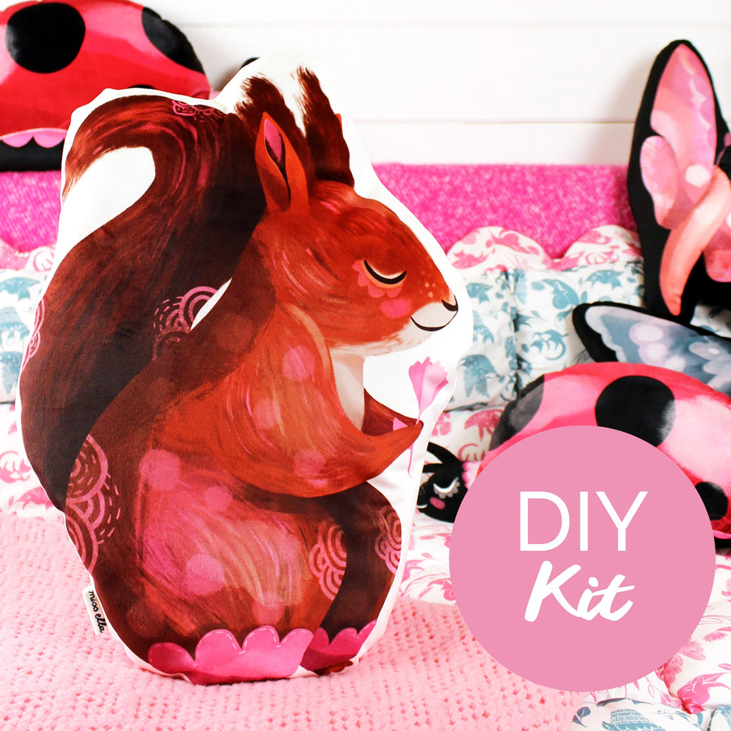 DIY sewing KIT - Red Squirrel Cushion - END OF LINE SALE