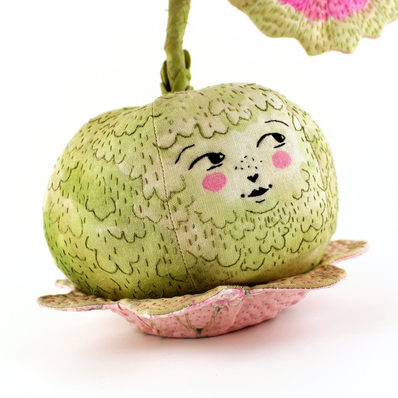 Kokedama - cotton textile doll/character