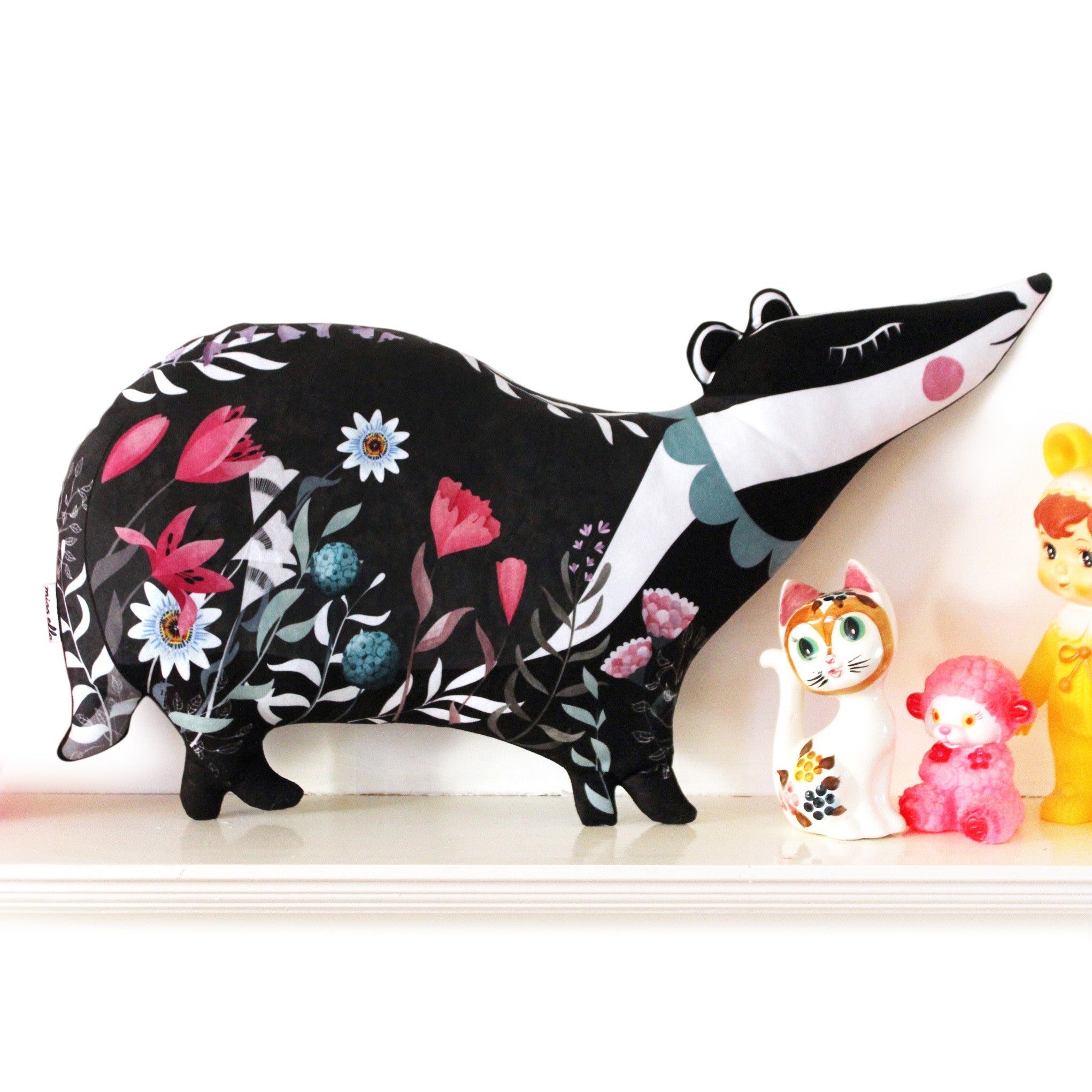 Floral Badger Cushion